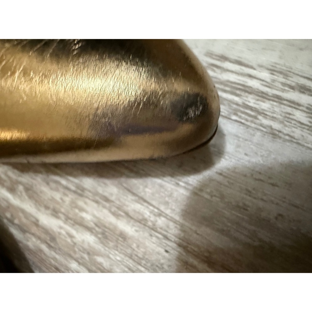 Rebecca Minkoff Gold Metallic Pointed Toe Kitten Heel Ankle Boots Size 6.5 - Picture 3 of 10
